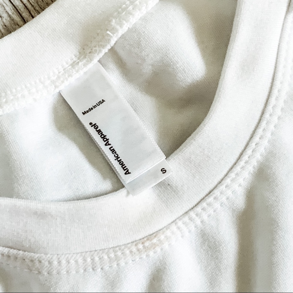 NBW AMERICAN APPAREL White Crop Top - Picture 9 of 11